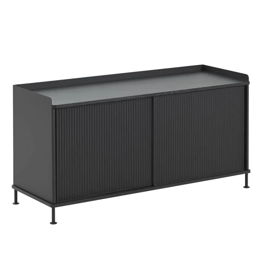 Muuto Enfold bijzettafel laag 125x45x63 cm, Black-Black< Tv- & Mediameubels|Ladekasten & Dressoirs