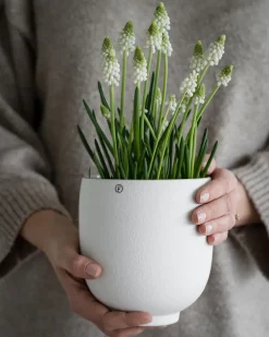 ERNST bloempot met voet natuurwit, H15 cm Ø14 cm< Bloempotten