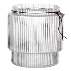 ERNST glazen vaas geribbeld transparant, Ø19,5 cm x H20 cm< Vazen
