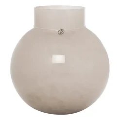 ERNST glazen vaas rond beige, H25 cm Ø24 cm< Vazen