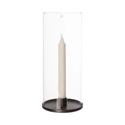 ERNST kaarsenhouder voor dinerkaarsen 28 cm, Zwart aluminium< Kandelaars