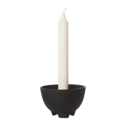 ERNST kaarsenhouder voor 1 kaars Ø10 cm, Zwart< Kandelaars