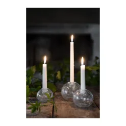 ERNST kandelaar glas Ø7,5 cm, Bubbels< Kandelaars