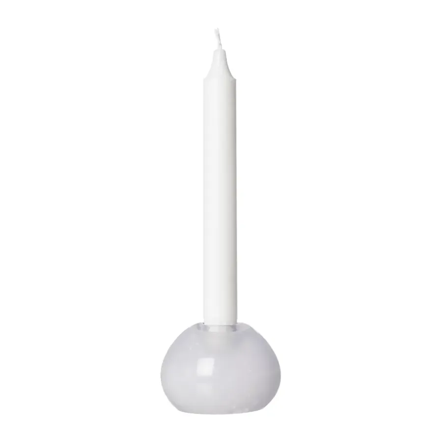 ERNST kandelaar glas Ø7,5 cm, Wit< Kandelaars