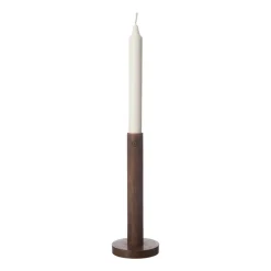 ERNST kandelaar van hout 20 cm, Donkerbruin< Kandelaars
