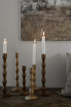 ERNST kandelaar Ø9x21 cm, Donkerbruin< Kandelaars