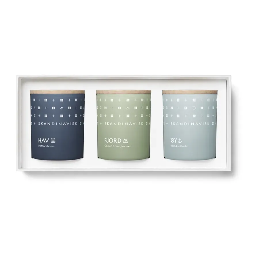 Skandinavisk ESCAPE mini geurkaars giftset 3-delig, 65 g< Geurkaarsen & Aroma Diffusers