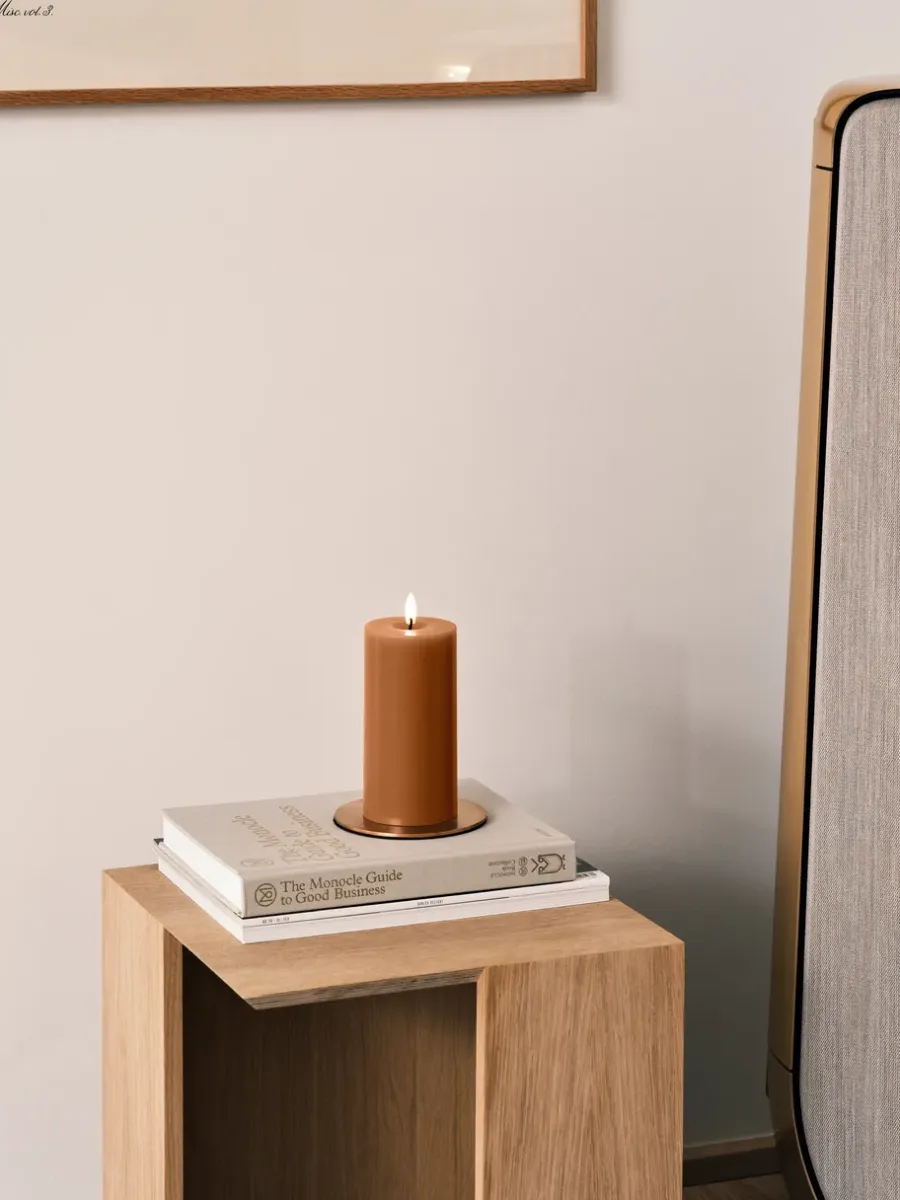 Ester & erik blokkaars LED, 23 Raw Toffee, 15 cm< Led-Kaarsen