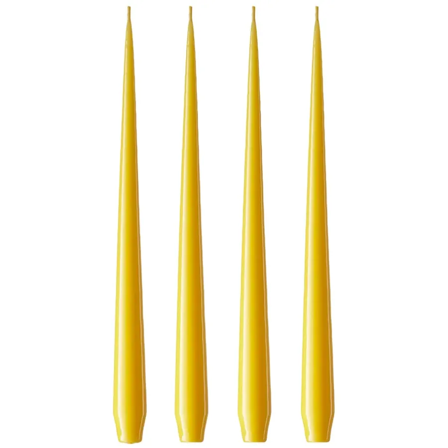 Ester & erik kaars 4-pack gelakt, dark Lemon drop 15/2-0, 42 cm< Kaarsen