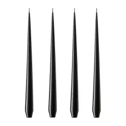 Ester & erik kaars 4-pack gelakt, raw black, 42 cm< Kaarsen