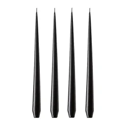 Ester & erik kaars 4-pack gelakt, raw black, 42 cm< Kaarsen