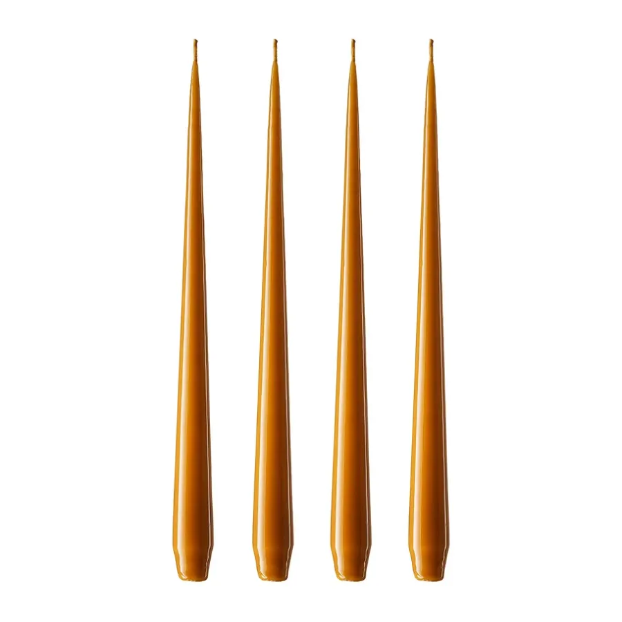 Ester & erik kaars 4-pack gelakt, mörk saffran, 42 cm< Kaarsen
