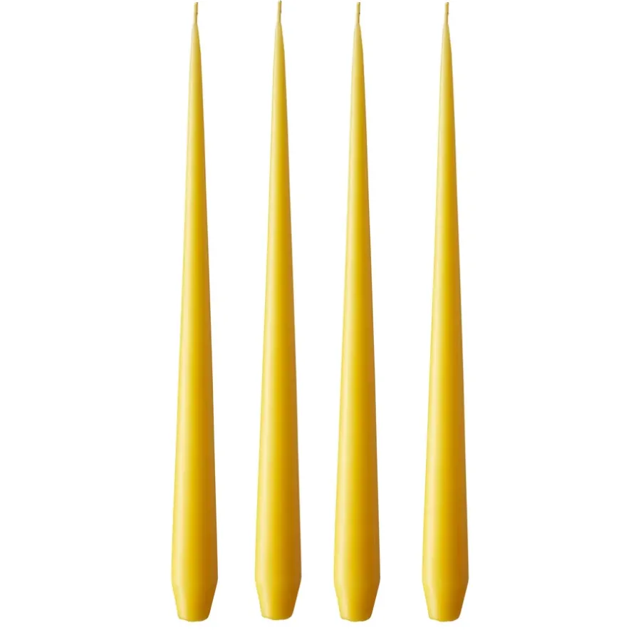 Ester & erik kaars 4-pack mat, dark Lemon drop 15/2, 32 cm< Kaarsen