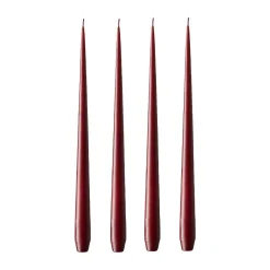 Ester & erik kaars 4-pack mat, vinröd, 42 cm< Kaarsen