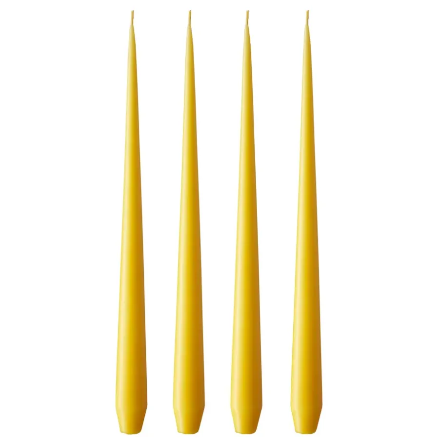 Ester & erik kaars 4-pack mat, dark Lemon drop 15/2, 42 cm< Kaarsen