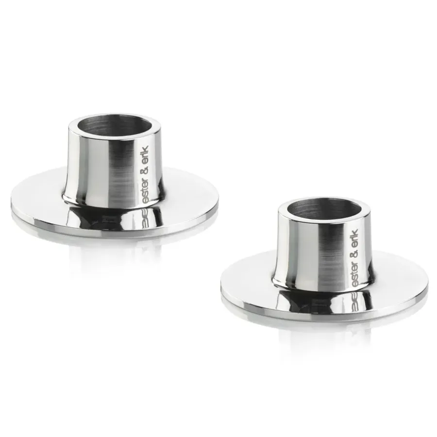 Ester & erik kaarsenhouder glanzend 2-pack, Roestvrij staal< Kandelaars