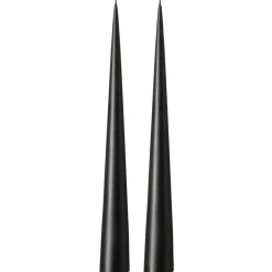 Ester & erik kegelkaars 37 cm 2-pack mat, Raw black 75< Kaarsen