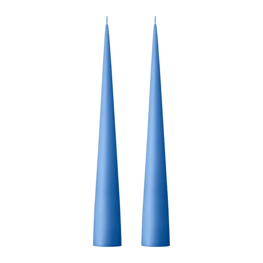 Ester & erik kegelkaars 37 cm 2-pack mat, Moon blue 37< Kaarsen