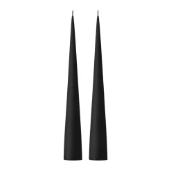 Ester & erik kegelkaars 37 cm 2-pack mat, Velvet matt black 95< Kaarsen