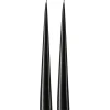 Ester & erik kegelkaars 37 cm 2-pack gelakt, Raw black 75-0< Kaarsen