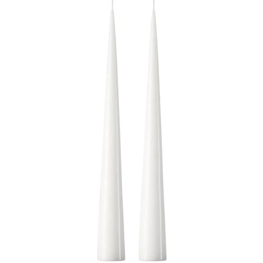 Ester & erik kegelkaars 37 cm 2-pack gelakt, Pure white 31-0< Kaarsen