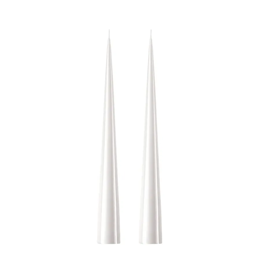Ester & erik kegelkaars 37 cm 2-pack gelakt, White ash 21< Kaarsen