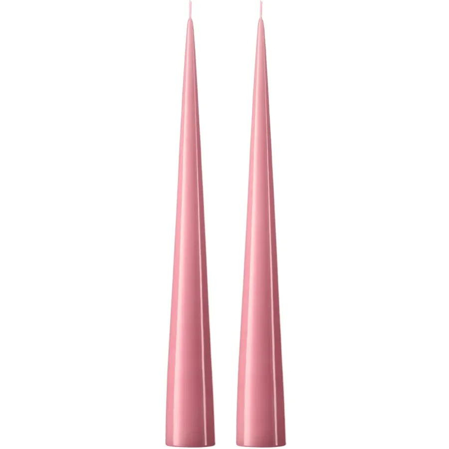 Ester & erik kegelkaars 37 cm 2-pack gelakt, Old rose 39-0< Kaarsen