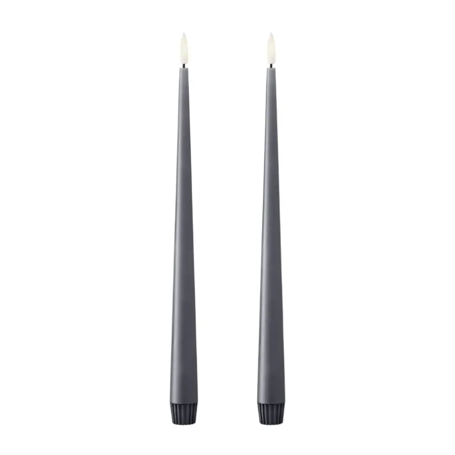 Ester & erik taper kaars LED 2-pack, 74 Dark Slate , 30 cm< Led-Kaarsen