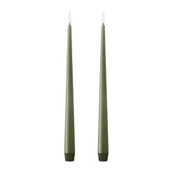 Ester & erik taper kaars LED 2-pack, 70 Green Soil , 30 cm< Led-Kaarsen