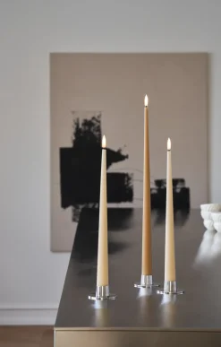 Ester & erik taper kaars LED 2-pack, 27 Almond butter, 40 cm< Led-Kaarsen