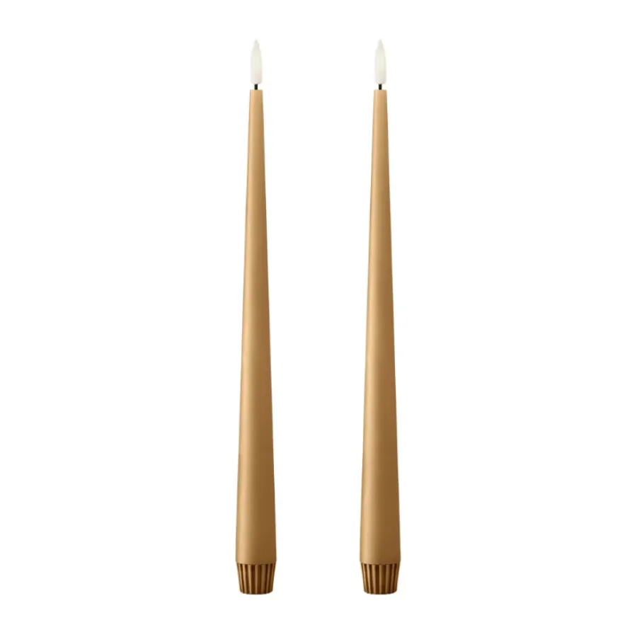Ester & erik taper kaars LED 2-pack, 27 Almond butter , 30 cm< Led-Kaarsen