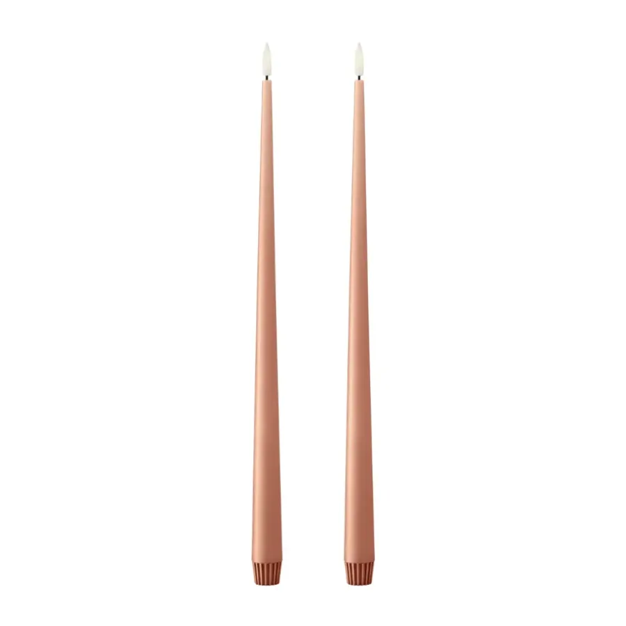 Ester & erik taper kaars LED 2-pack, 20 Rosy caramel, 40 cm< Led-Kaarsen