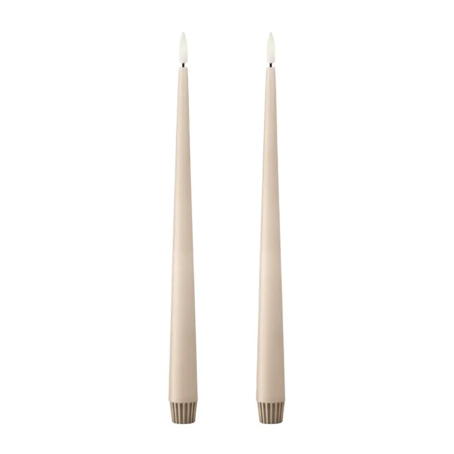 Ester & erik taper kaars LED 2-pack, 11 Ice Latte , 30 cm< Led-Kaarsen
