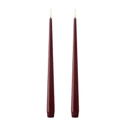 Ester & erik taper kaars LED 2-pack, 44/2 Deep Wine , 30 cm< Led-Kaarsen