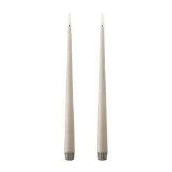 Ester & erik taper kaars LED 2-pack, 22 Linen Grey , 30 cm< Led-Kaarsen