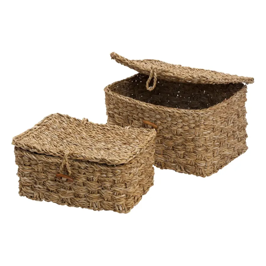 Dixie Esther opbergmand 2-pack, Natuur< Opbergmanden
