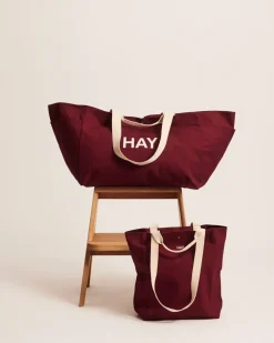 HAY Everyday Tote Bag tas, Burgundy< Opbergmanden