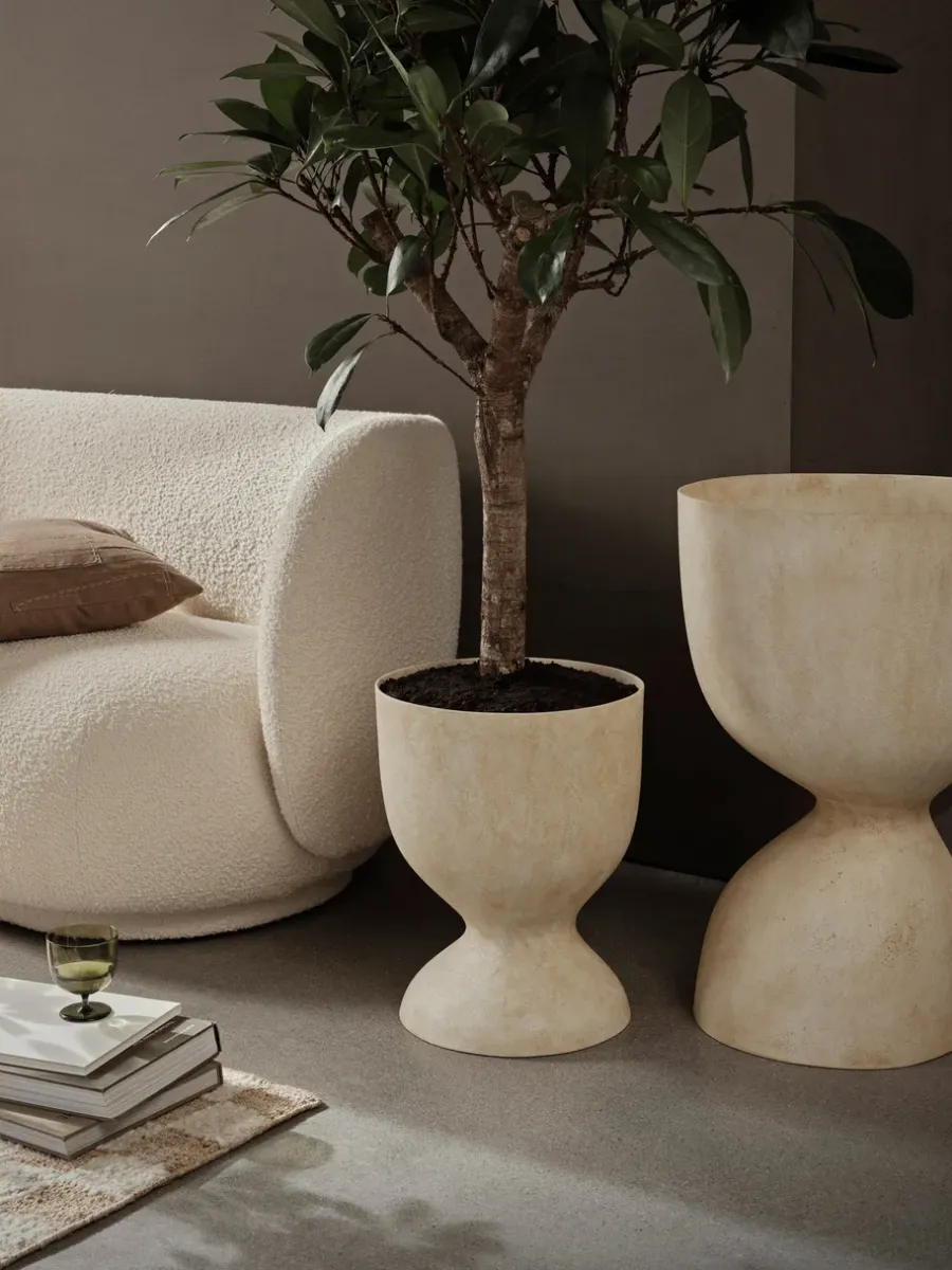 Ferm Living Evoke pot 70 cm, Warm Sand< Bloempotten