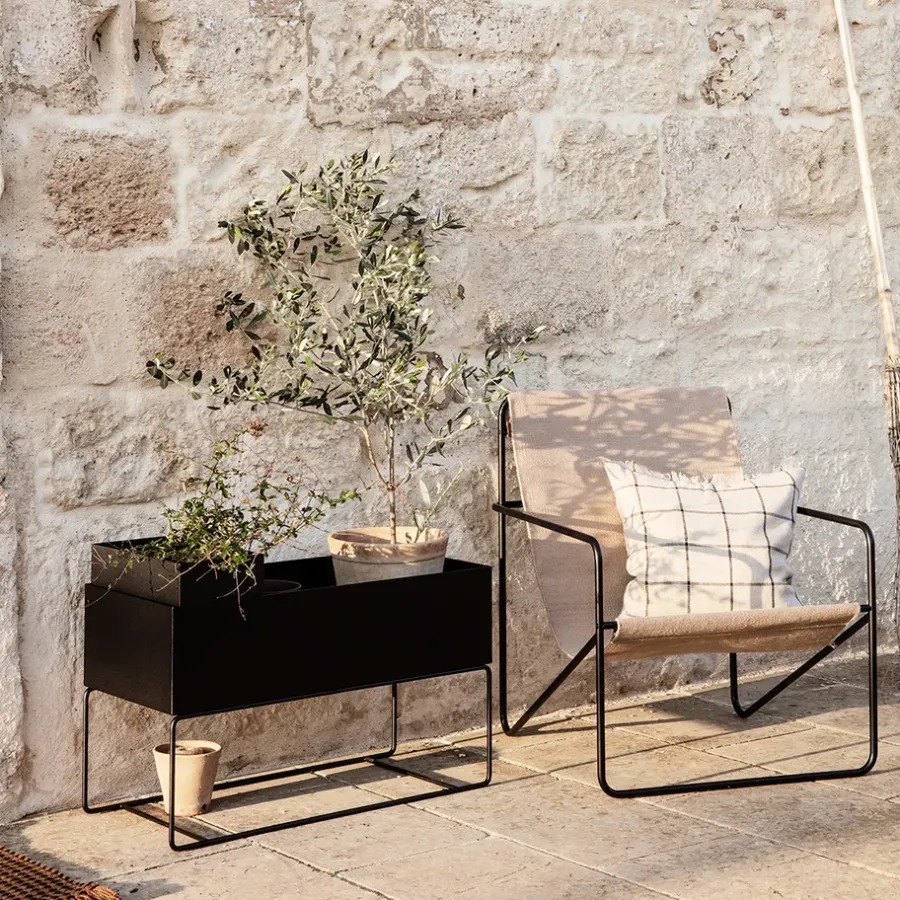 Ferm Living plant box large, Black< Bloempotten