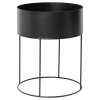 Ferm Living plant box rond, zwart< Bloempotten