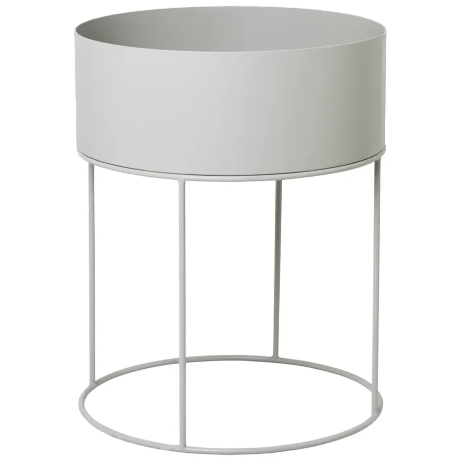 Ferm Living plant box rond, lichtgrijs< Bloempotten