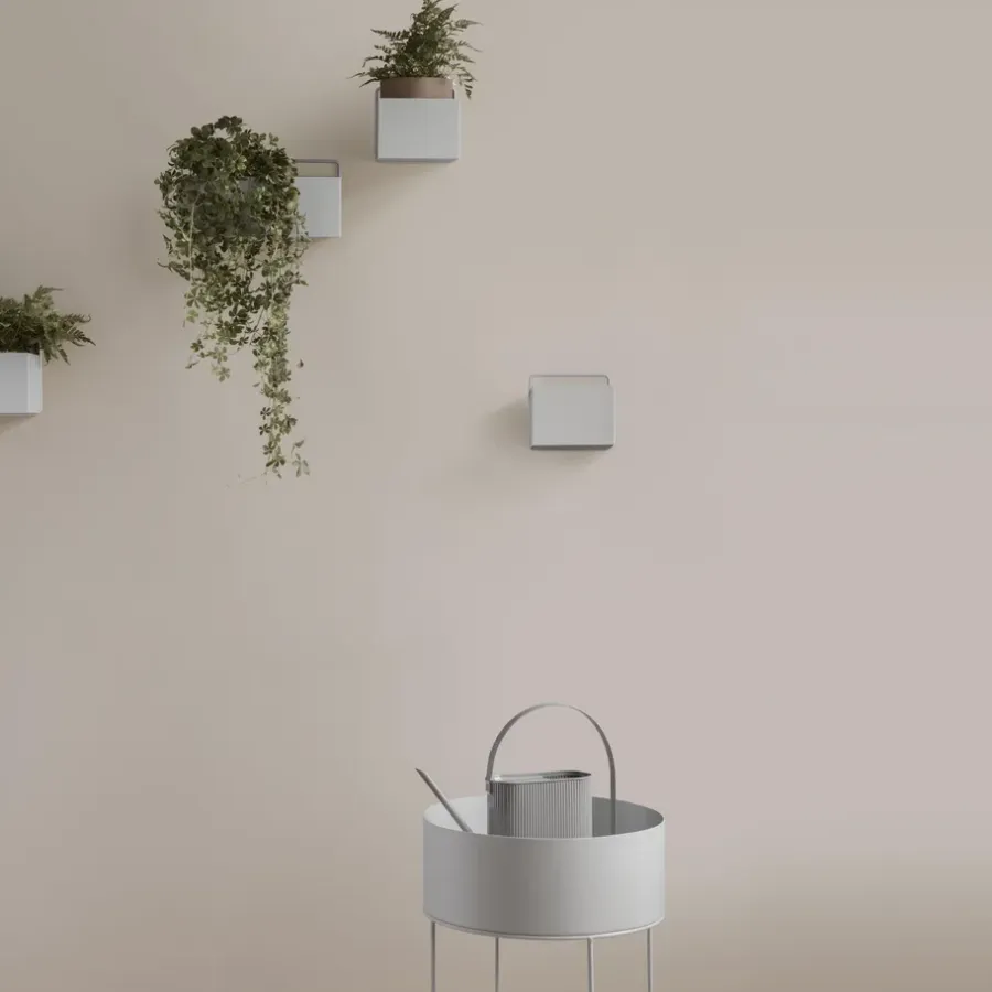 Ferm Living plant box rond, lichtgrijs< Bloempotten
