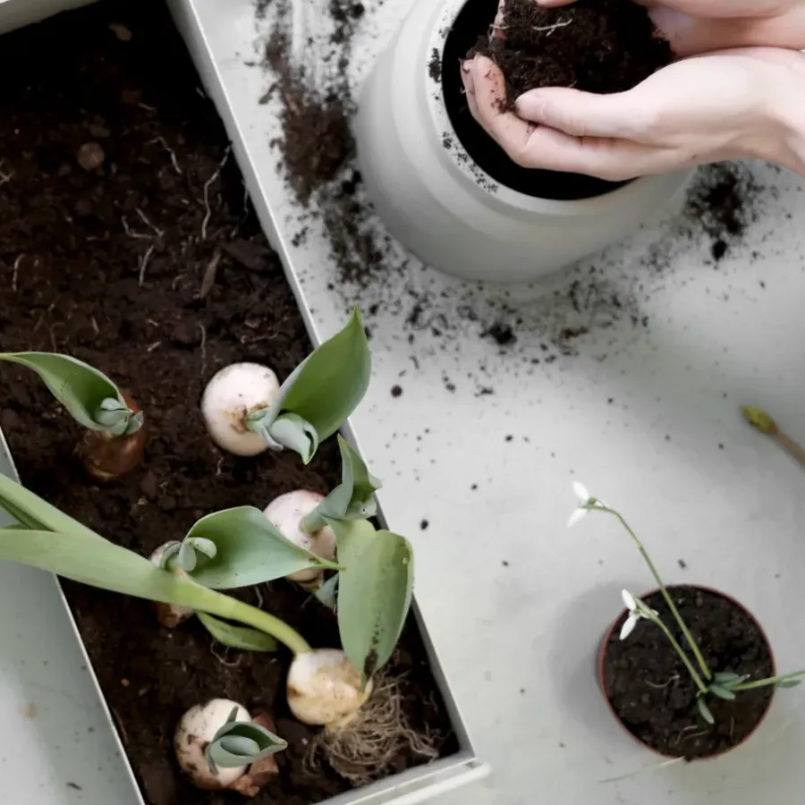 Ferm Living plantenbak klein, lichtgrijs< Bloempotten
