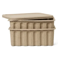 Ferm Living Ferm opbergdoos papier met deksel 2-pack, Bruin< Opbergoplossingen Voor De Kinderkamer|Opbergmanden