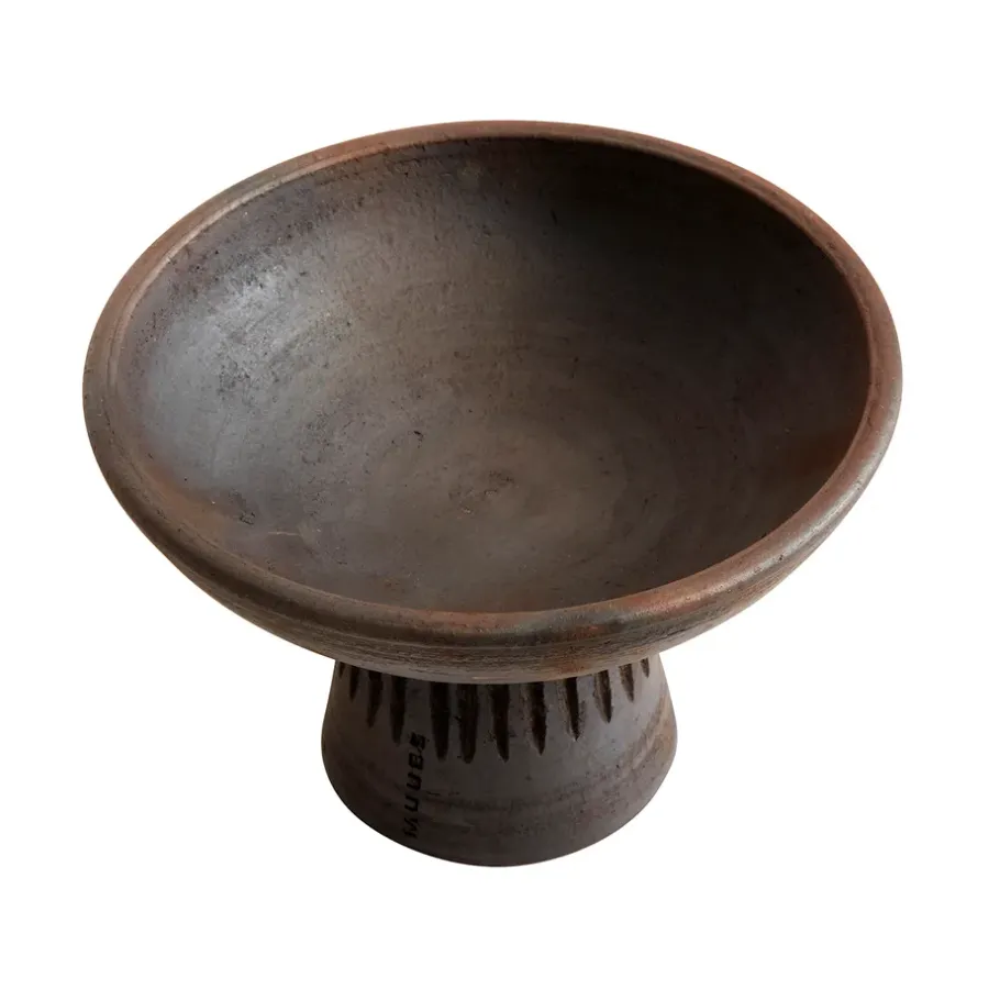 MUUBS Fire schaal op voet S, Bruin< Decoratieve Schalen