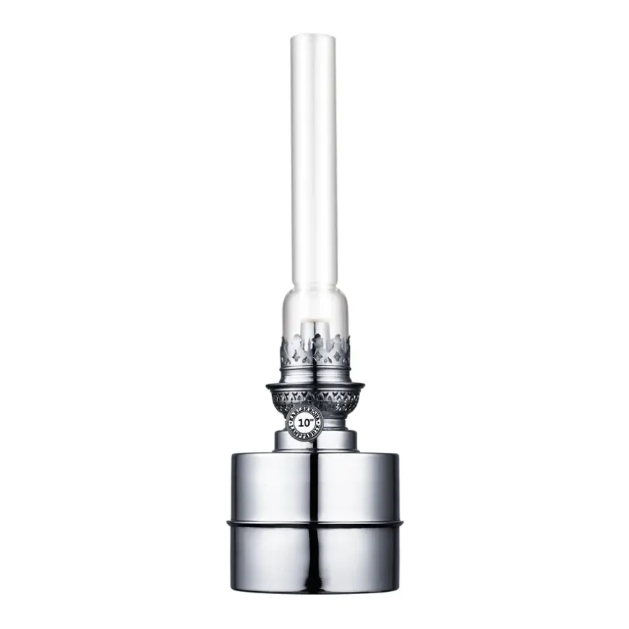 Karlskrona Lampfabrik Flaggskär parrafine-lamp, nikkel< Olie- & Petroleumlampen
