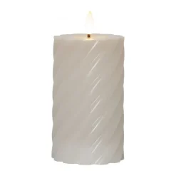 Star Trading Flamme blokkaars Ø7,5×15 cm, Beige< Led-Kaarsen