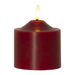 Star Trading Flamme LED-blokkaars 9,5 cm, Rood< Led-Kaarsen