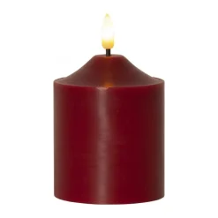 Star Trading Flamme LED-blokkaars 12 cm, Rood< Led-Kaarsen