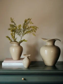 Broste Copenhagen Florentina vaas S 22,5, Beige< Vazen